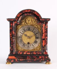 An attractive small South German red tortoishell bracket timepiece with automaton, circa 1740. - image 1