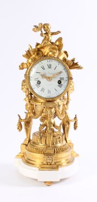 An attractive French Louis XVI ormolu sculptural mantel clock J B Balthazar, circa 1770 - image 3