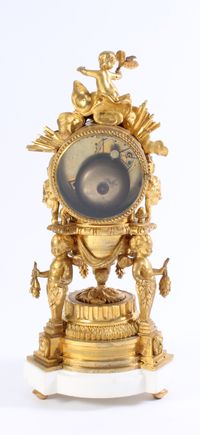 An attractive French Louis XVI ormolu sculptural mantel clock J B Balthazar, circa 1770 - image 5