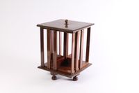 A small English brass inlaid mahogany revolving bookcase, circa 1880. - image 1