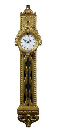 Een Zuid-Duitse Lodewijk XVI verguld houten zaagklok, omstreeks 1760 - afbeelding 1