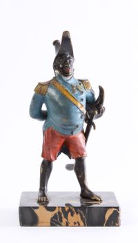 A cold painted bronze model of general Toussaint-Louverture on portor base, circa 1880 - image 1