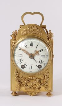 An attractive French Louis XVI-style brass 'pendule d'officier', by E. Bazart, circa 1890 - image 2