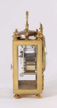 An attractive French Louis XVI-style brass 'pendule d'officier', by E. Bazart, circa 1890 - image 3