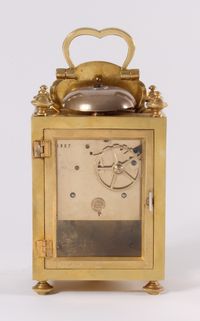 An attractive French Louis XVI-style brass 'pendule d'officier', by E. Bazart, circa 1890 - image 4