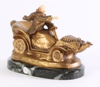An Art Deco bronze marble and ivory sculpture of a car, circa 1920. - image 3