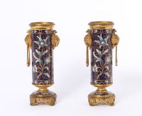 A pair of French gilt bronze cloisonné enamel Oriental vases by Susse Frères, circa 1900 - image 1