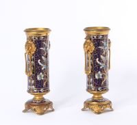 A pair of French gilt bronze cloisonné enamel Oriental vases by Susse Frères, circa 1900 - image 2