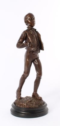 'Boy with frigian hat', patinated bronze signed P. Stotz, circa 1900. - image 1