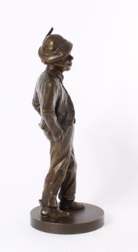 'walking peasant', lost wax patinated bronze sculpture, circa 1900. - image 4