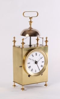 A French brass striking alarm 'Capucine' travel clock, circa 1830 - image 1