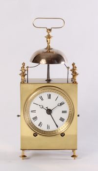 A French brass striking alarm 'Capucine' travel clock, circa 1830 - image 2