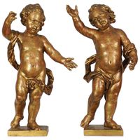 A pair of Dutch giltwood pendant figures of putti, circa 1660 - image 1