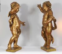 A pair of Dutch giltwood pendant figures of putti, circa 1660 - image 2