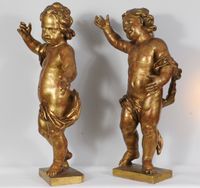 A pair of Dutch giltwood pendant figures of putti, circa 1660 - image 3