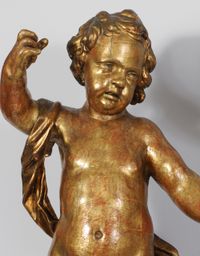 A pair of Dutch giltwood pendant figures of putti, circa 1660 - image 8