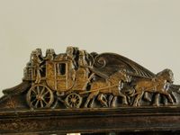 Een spiegel in houten lijst, mogelijk voormalig vertrek- en aankomsttijden lijst, ca 1880. - afbeelding 3