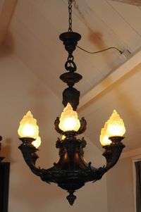 A very heavy bronze, late 19th century, 6-light chandelier of very good quality.  - image 9
