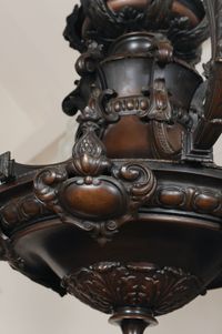 A very heavy bronze, late 19th century, 6-light chandelier of very good quality.  - image 7