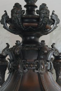 A very heavy bronze, late 19th century, 6-light chandelier of very good quality.  - image 5
