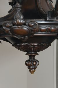 A very heavy bronze, late 19th century, 6-light chandelier of very good quality.  - image 3