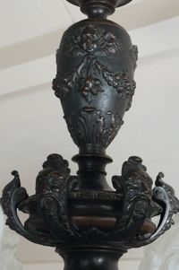 A very heavy bronze, late 19th century, 6-light chandelier of very good quality.  - image 2