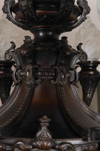 A very heavy bronze, late 19th century, 6-light chandelier of very good quality.  - image 10