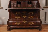A fantastic Dutch burr walnut bureau bookcase with mirror doors, circa 1740. - image 6
