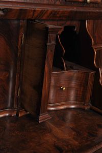 A fantastic Dutch burr walnut bureau bookcase with mirror doors, circa 1740. - image 2