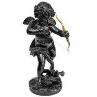 Een Franse bronzen sculptuur van Cupido, circa 1880 - afbeelding 1