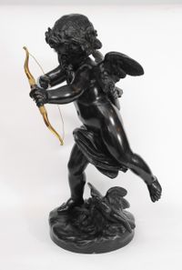 Een Franse bronzen sculptuur van Cupido, circa 1880 - afbeelding 2