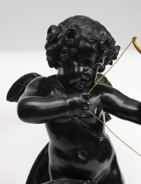 Een Franse bronzen sculptuur van Cupido, circa 1880 - afbeelding 3