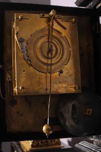 An early Dutch ebony and silvered 'Hague clock', by Christiaan Reynaert Haghe, circa 1665 - image 8