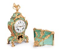 A French Louis XV corne verte bracket wall clock on wall bracket, by F. Duval, circa 1750 - image 2