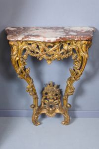 A French Transition giltwood console table with marble top, circa 1765 - image 9