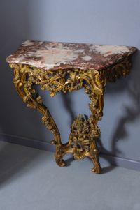 A French Transition giltwood console table with marble top, circa 1765 - image 8