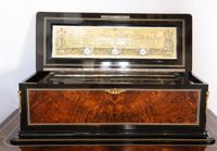 An imposing Swiss mandoline and 'bells-in-sight' interchangeable six cylinder music box and desk, by Samuel Troll, circa 1880 - image 5