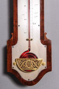 A French Charles X mahogany wall thermometer and barometer (a pair), by Lerebours, circa 1835 - image 2