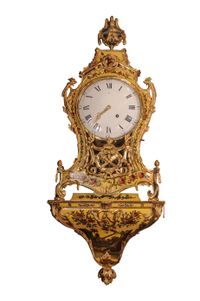 A Swiss Louis XVI 'vernis Martin' musical bracket clock on wall bracket, dated 1784 - image 1