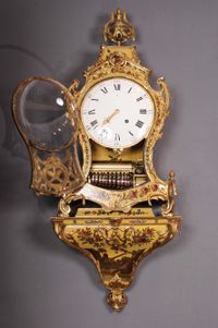 A Swiss Louis XVI 'vernis Martin' musical bracket clock on wall bracket, dated 1784 - image 2