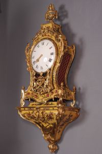 A Swiss Louis XVI 'vernis Martin' musical bracket clock on wall bracket, dated 1784 - image 3