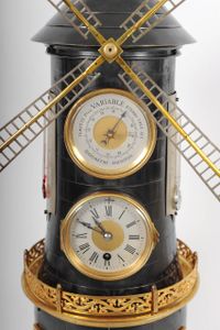 An extremely rare French 'pendule industrial' wind mill with automaton, barometer and two thermometers, circa 1880 - image 5