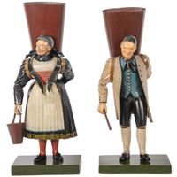 A pendant pair of German Black Forest polychrome metal figures, circa 1840 - image 1
