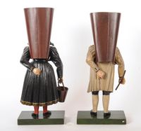 A pendant pair of German Black Forest polychrome metal figures, circa 1840 - image 2
