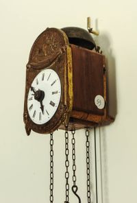 A miniature German Black Forest copper and wood so-called 'Sorg' wall clock, circa 1840 - image 5