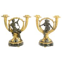 A pair of French ormolu and patinated bronze candlesticks, after Alfons Giroux, circa 1880 - image 1