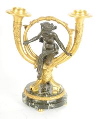A pair of French ormolu and patinated bronze candlesticks, after Alfons Giroux, circa 1880 - image 3