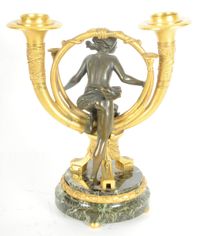 A pair of French ormolu and patinated bronze candlesticks, after Alfons Giroux, circa 1880 - image 4