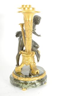 A pair of French ormolu and patinated bronze candlesticks, after Alfons Giroux, circa 1880 - image 5