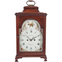 Een charmante mahoniehouten Engelse landelijke wandklok van Harrison, cica 1770. - afbeelding 1